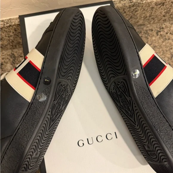 Gucci Black Leather Men's Sneakers